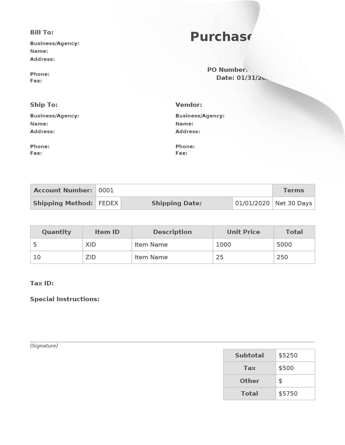 Purchase Order