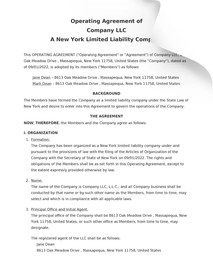 LLC Operating Agreement